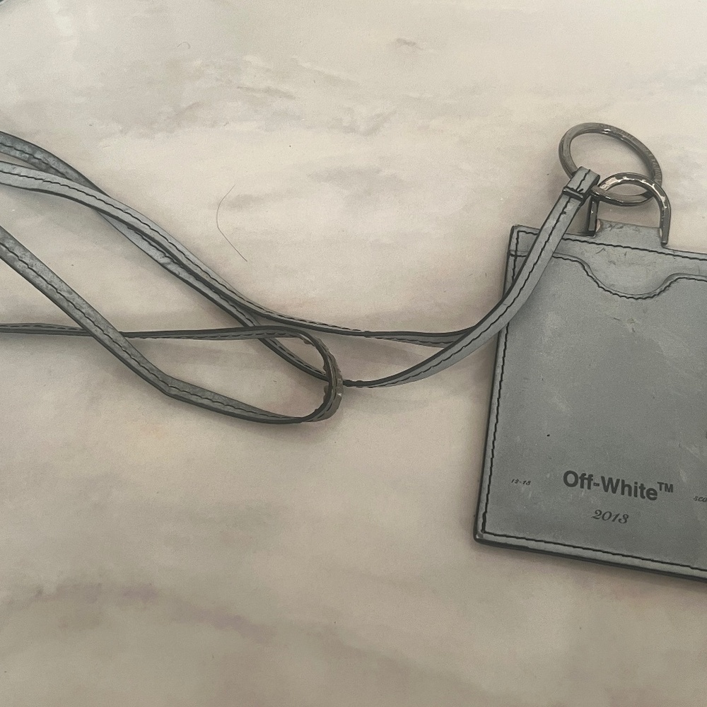 AUTHENTIC Virgil Abloh Reflective Off White Lanyard Card Holder
